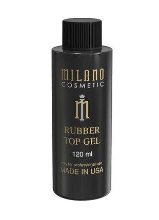 Каучуковое верхнее покрытие топ/финиш для маникюра milano rubber top 120 мл