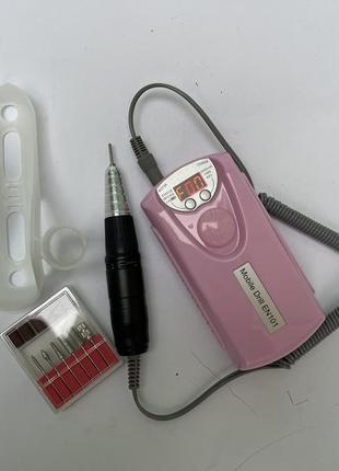 Фрезер для манікюру акумуляторний рожевий nail master zs-230 35000 об/хв фрезер на акумуляторі 6 годин роботи5 фото