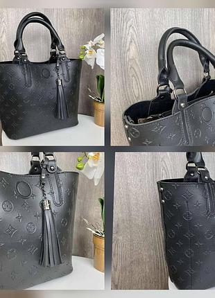 Качественная женская сумка с брелком венчиком (0957)