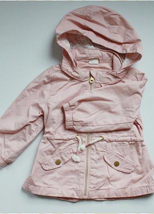 Новая розовая парка для девочки h&m 1,5/2 и 1 год