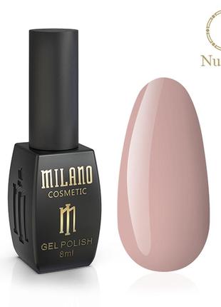 Гель лак для маникюра ногтей классический нюдовый оттенок milano 8 мл nude collection № b004