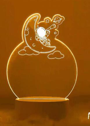 Світильник нічник "космонавт", 3d планшет usb з ручкою для написів