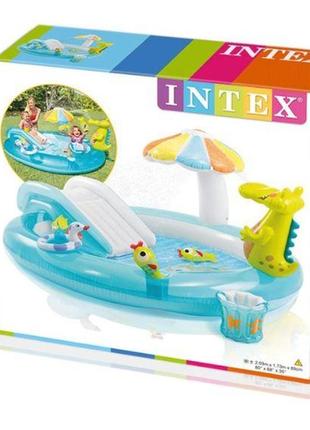 Надувной игровой центр intex 57165 «крокодил», 201 х 170 х 84 см3 фото