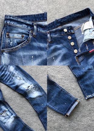Оригінальні джинси dsquared2 skater distressed jeans deep blue wash7 фото