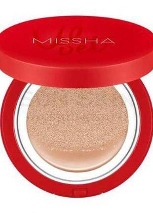 Тональный кушон № 23 для лица с матовым финишем missha velvet finish cushion spf50+ / pa+++ no.232 фото