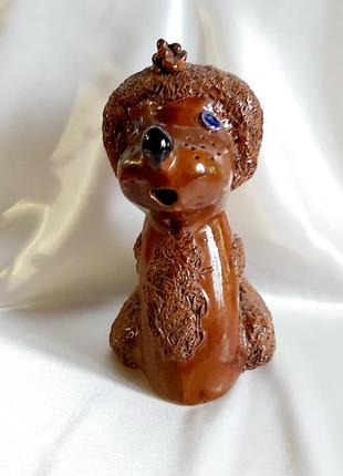 Статуэтка майолика керамика винтажная собака огнишня