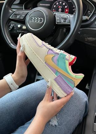 Жіночі кросівки nike air force 1 shadow beige yellow mint w/женские кроссовки3 фото