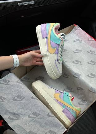 Жіночі кросівки nike air force 1 shadow beige yellow mint w/женские кроссовки9 фото