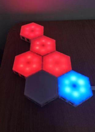 Б/у hexagon rgb lights - сотовые настенные светильники6 фото