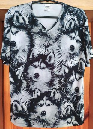 Итальянского бренда люкс класса angelo litrico футболка мужская с принтом хаски