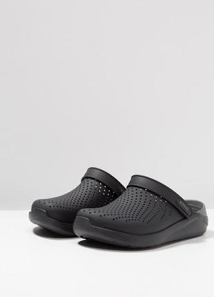 Крокс лайтрайд клог чорні crocs literide black / slate grey clog1 фото