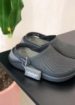 Крокс лайтрайд клог чорні crocs literide black / slate grey clog4 фото