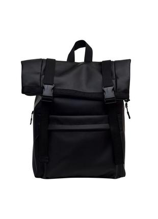 Женский черный рюкзак-ролл для путешествий2 фото