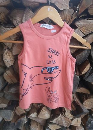 Трикотажна майка h&m на 2-4 роки футболка без рукава на 98-104 см зріст