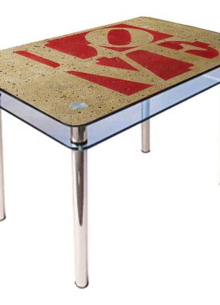 Обідній стіл кс-1 на хромованих опорах