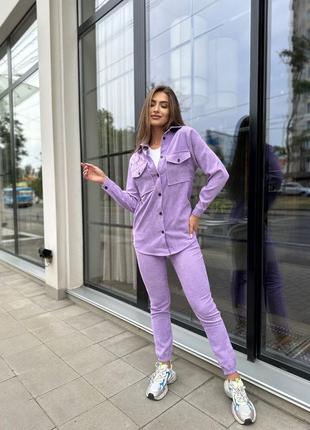 Костюм микро вельвет рубашка и брюки