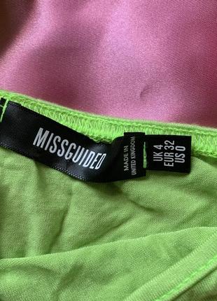 Лаймовый неоново зеленый кроп топ асимметричный missguided3 фото