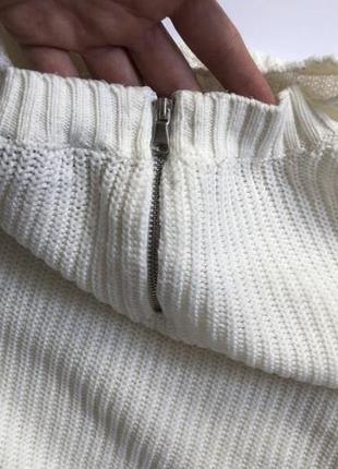 Белый свитер с ажурной вязкой2 фото