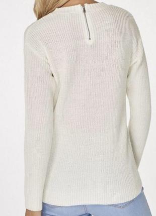 Белый свитер с ажурной вязкой4 фото