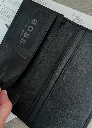Мужской бумажник hugo boss черный вертикальный кошелек4 фото