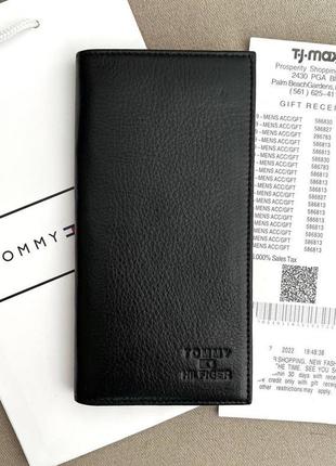 Мужской бумажник tommy hilfiger черный вертикальный кошелек