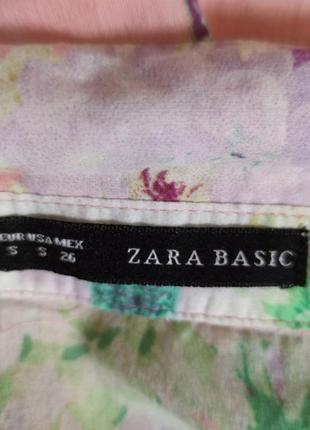 Батистовая рубашка туника цветочный принт zara basic /1552/5 фото