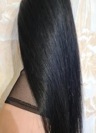 Шикарный хвост черного цвета 100% натуральный волос3 фото
