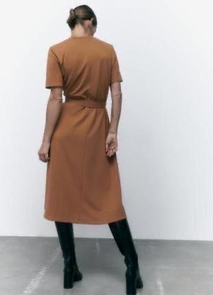 Плаття zara з круглим вирізом і короткими рукавами3 фото