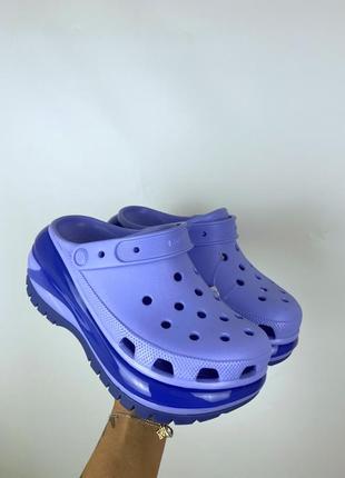 Жіночі крокси сабо crocs classic mega crush moon jelly1 фото