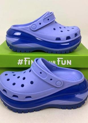 Новинка женские кроксы сабо crocs classic mega crush moon фиолет все размеры в наличии2 фото