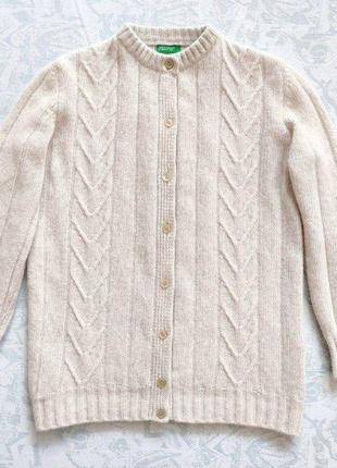 Вовняний кардиган кольору айворі , в складі lana wool + ангора тепла кофта4 фото