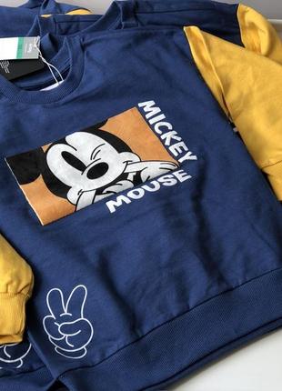Кофта світшот двунитка 6-7 років 122 см 7-8 років 128 см 8-9 років  134 см 9-10 років 140 см disney mickey