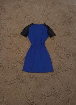 Платье синее ,рукава кожа2 фото