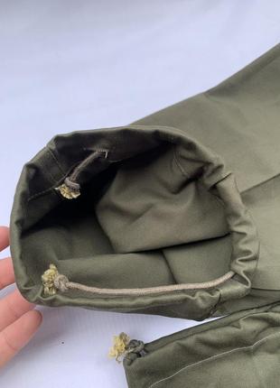Военные тактические брюки карго коттоновые на утяжках полотни хаки новые7 фото