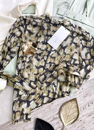 Топ сітка хакі принт zara