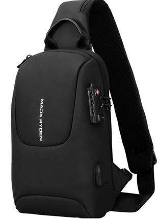 Однолямочный рюкзак mark ryden mr7039  кодовый замок 7л черный1 фото