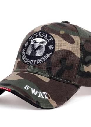 Кепка бейсболка swat (police, fbi) з вигнутим козирком камуфляжна, унісекс wuke one size