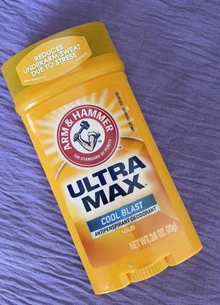 Arm & hammer ultramax твердий дезодорант-антиперспірант для чоловіків свіжий аромат 73 г