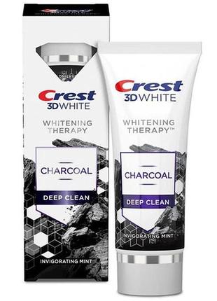 Відбілююча зубна паста crest 3d white whitening therapy deep clean charcoal