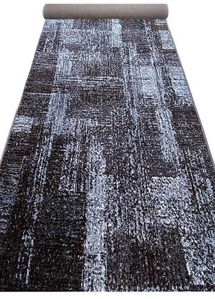 150 см килимова доріжка mira 24007/190 сірий колір, абстракція в коридор, спальню, кухню.