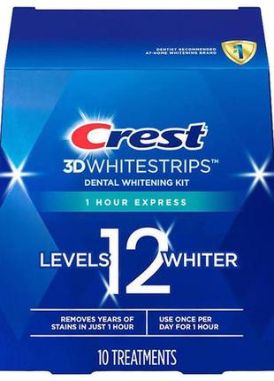 Смужки для відбілювання зубів crest 3d whitestrips 1 hour express