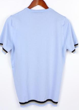 Мужская футболка boss с резинкой внизу, мягкий тянущийся материал, цвет голубой2 фото