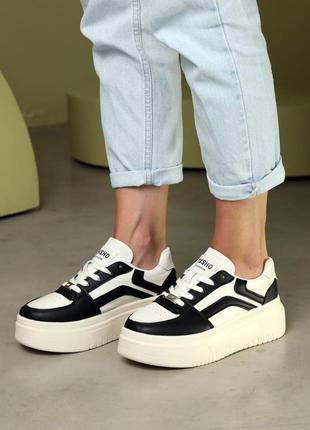 Стильные бежевые женские кеды/кроссовки на платформе, на тысокой подошве, кожаные/кожа-жен...