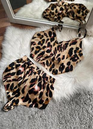 Леопардовая пижама, топ и шортики🐆