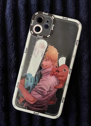 Чехол iphone 11 с принтом человек-бензопила (chainsaw man)