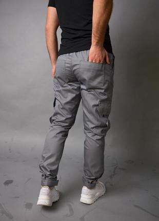 Коттоновые брюки "baza" серые5 фото