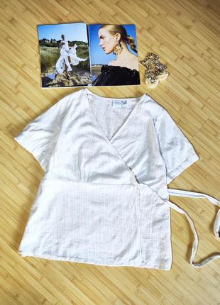 Junarose отличная бежевая рубашка с запахом на завязках,sk243 фото