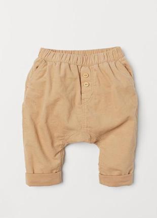 Штани на підкладці вельветові h&m 0-1 міс 50 см