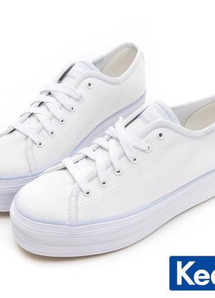 Кеди keds triple up canvas wave wht