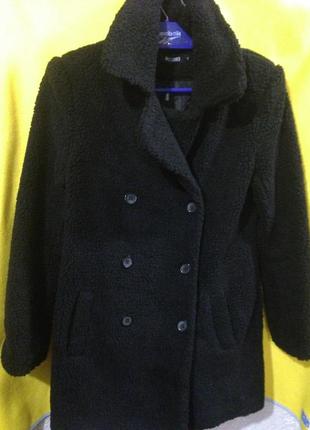Двубортное пальто-шубка1 фото